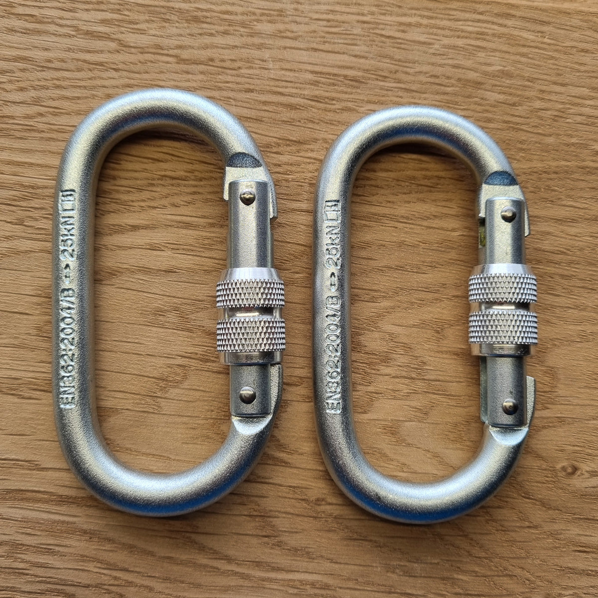 2x Schraub-Karabiner aus Edelstahl