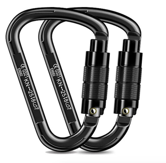 2x Schraub-Karabiner in schwarz